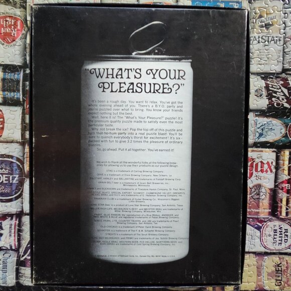 Springbok Jigsaw Puzzle Whats Your Pleasure Beer Cans 500 piece Complete PZL4064 - Picture 5 of 12